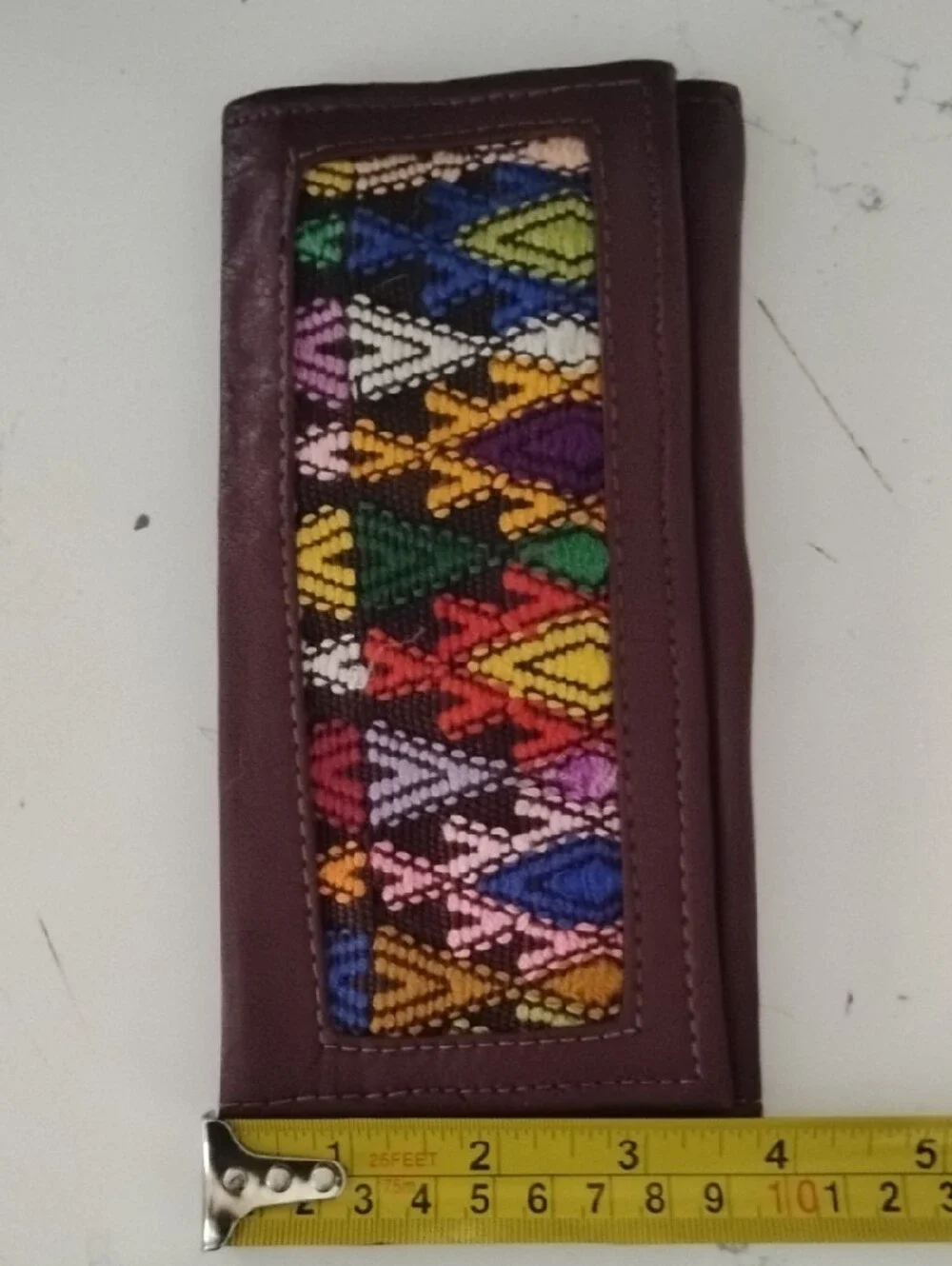 Handcrafted Multicolor Embroidered Leather Wallet - Women Accessories